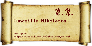 Muncsilla Nikoletta névjegykártya